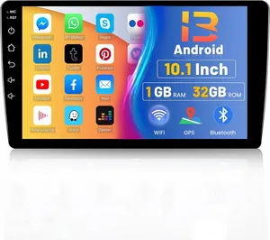 2 DIN 10.1 inch Android 13 đài phát thanh xe Màn hình cảm ứng xe MP5 đài phát thanh với IPS 1 + 32 gam AHD Carplay