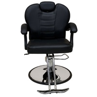 Fauteuil de Salon Classique en Cuir Hydraulique Inclinable, Pivotant à 360°, Ergonomique et Confortable, Idéal pour Barbier et Usage Domestique
