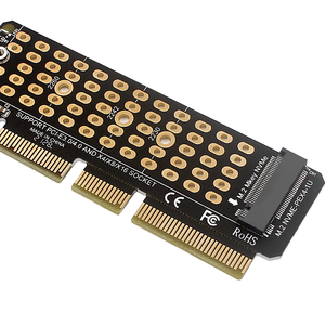 อะแดปเตอร์ 1U NVME M.2 PCIe 4.0 ความเร็วเต็ม X4 ขยายพอร์ต M Key รองรับเซิร์ฟเวอร์ กล่องอะลูมิเนียมสีดำ มีสินค้าในสต็อก รับประกัน 1 ปี - Product Image 1