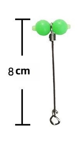 NOUVEAU Design 6cm 8cm 10cm 12cm Eau salée Triple T-forme Rolling Pearl Beads Luminous Three Way Cross-line Fishing Swivels - Product Image 4