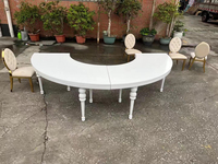 Table de salle à manger rectangulaire moderne en acier inoxydable blanc pour 6 personnes, idéale pour les fêtes et les mariages
