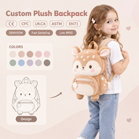 Sac à dos en peluche cerf faon, fabrication OEM ODM, personnalisé, certifié CPC CE, vente en gros, fournisseur de sacs à dos en peluche en vrac