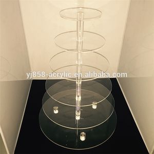 Soporte acrílico transparente multicapa para pasteles, <span class=keywords><strong>torre</strong></span> de exhibición de pasteles, exhibición de <span class=keywords><strong>torre</strong></span> de magdalenas y pasteles acrílicos transparentes de 6 niveles - Product Image 2