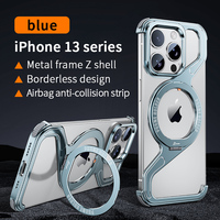Coque de téléphone transparente de luxe de haute qualité, coque Z en métal creux magnétique pour iPhone 16 15