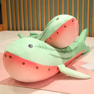새로운 디자인 부드러운 수박 상어 던지기 베개 박제 동물 장난감