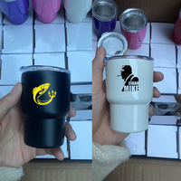 Couleurs mélangées sublimation 2oz 3oz mini bouteilles d'eau en acier inoxydable tasses gobelet tasses verre à liqueur personnalisé Laser Logo en gros rouge
