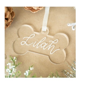 Identificación personalizada para mascotas, etiqueta acrílica para perros y gatos, nombre grabado para mascotas, elección de hueso de perro, cabeza de gato o diseño de etiqueta circular - Product Image 4