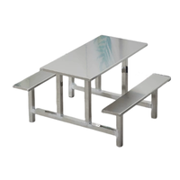 Table de salle à manger scolaire moderne en acier et ensemble de tables et chaises de cantine avec banc - Mobilier commercial durable