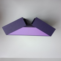 Boîte cadeau rigide pliante de luxe sur mesure, en carton, avec insert en mousse, couleur violette, vide, pour cosmétiques.