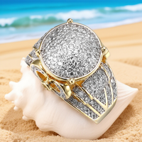 Bagues pour hommes en argent sterling 925 serties de pierres CZ de haute qualité au design luxueux pour spectacle de costumes