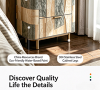 Table de chevet de luxe italienne, armoire sculptée en patchwork artistique, table de rangement moderne pour chambre à coucher
