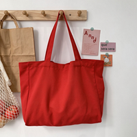 Sac fourre-tout en toile réutilisable vierge pour courses, grand format, robuste, couleur unie, avec fermeture à bouton-pression, pour logo personnalisé, vente en gros