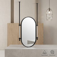 Miroir de salle de bain LED en acier inoxydable, rétroéclairé, avec cadre, pour hôtel, spa, anti-buée, moderne, mural, décoratif