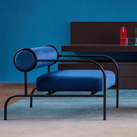Chaise individuelle de style Ming-Qing, design minimaliste italien, en PU, luxe léger, pour salon et balcon, avec pieds en acier inoxydable, tendance vintage