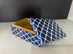 Moroccan Modern Design Handmade Luxury Eco-friendly Resin MDF Jewelry <b>Box</b> <b>Blue</b> Decorative Case Solid Pattern High Quality <b>Gift</b> - Product Image 2