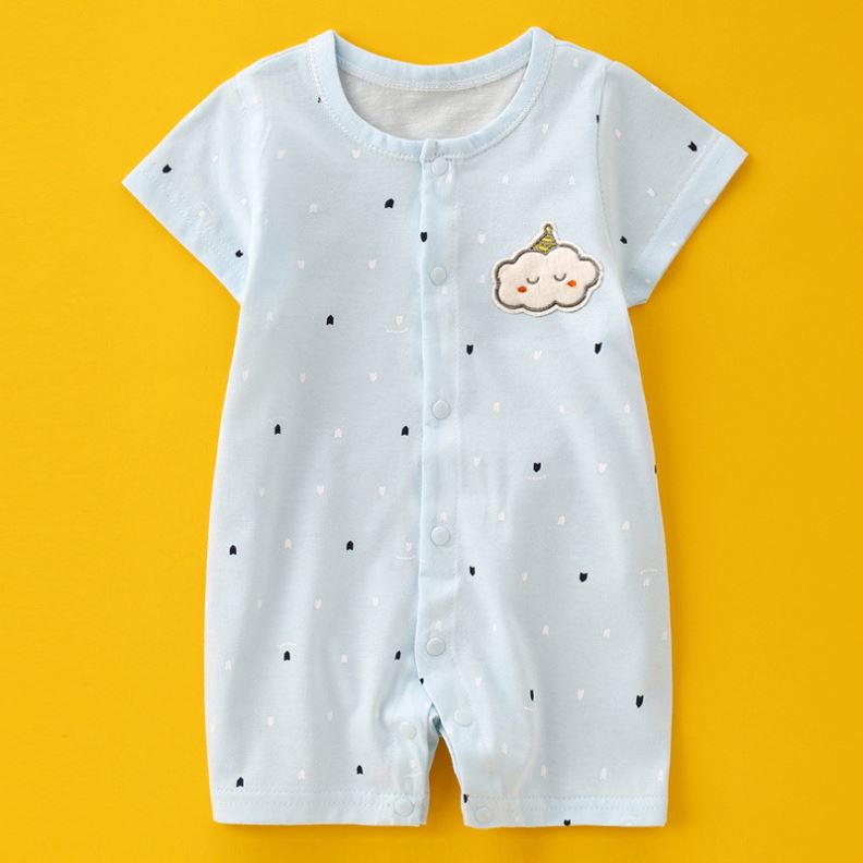 ORANGLES Toddler Girls Cotton T-Shirt Romper – Summer Short Sleeve Baby Onesie Pajama & Newborn Clothes Set - angled perspective - Image 4 of 4 | excellent for daily use | New York | Free Shipping ORANGLES