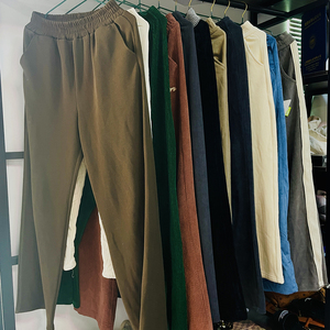 <span class=keywords><strong>Ropa</strong></span> de segunda mano de pana usada, pantalones de pierna ancha con cordón, pantalones de moda de cintura alta, pantalones informales holgados Y2k - Product Image 1