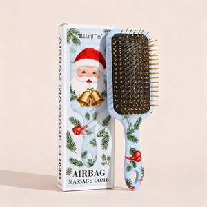 Cepillo Alisador de Cabello de la Marca Wanmei con Logotipo Personalizado, Material ABS, Cojín de Masaje para el Cuero Cabelludo, Cepillo para el Cabello con Bolsa de Aire para Navidad - Product Image 4