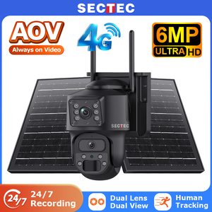 Kamera <span class=keywords><strong>CCTV</strong></span> Tersembunyi Bertenaga Surya Smart AI Mini Ubox 6MP Dua Lensa Dua Layar Video Selalu Aktif dan Rekam Wifi 4G Baterai Surya - Product Image 1