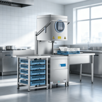 Lave-vaisselle commercial en acier inoxydable de haute qualité, sans couvercle, entièrement automatique, appareil de cuisine