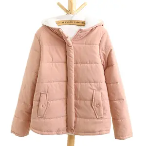 AIMINYZ 2023 Winter Japanese Small Fresh Short Women Coat Art Hooded Solid Color Warm Student Cotton Overcoat Thickened Outwear