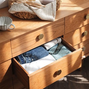 Cherry Wood Nine <b>Drawer</b> Chest 160x40x85 Cm Storage Cabinet Bedroom Dresser Versatile Design - Product Image 2