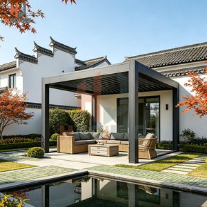 Pérgola Premium de Aluminio 3x3 3x4 con Techo de Láminas Impermeable, Control Remoto y Luces LED para Patio Trasero, Pabellón de Relajación - Product Image 5