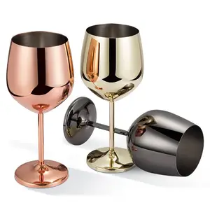 Oro rosa Champagne 500ml 304 in acciaio inox Glitter Bar scatola bianca durevole Cocktail bere tazza calice bicchiere di vino rosso tazza