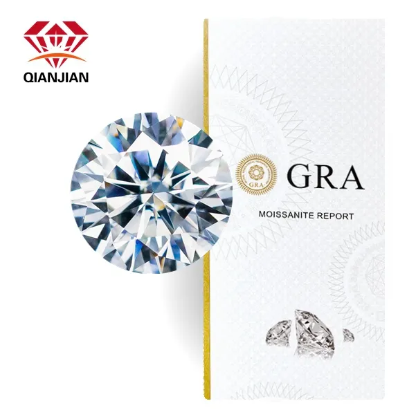 مويسانيتي مصنع الجملة جولة الماس الاصطناعية المويسانيتي حجر فضفاض لصنع المجوهرات