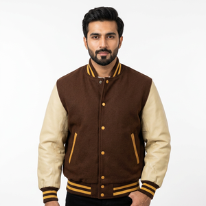 Veste universitaire décontractée personnalisée, style streetwear, cool, vente en gros, OEM, haute qualité, pour hommes - Product Image 1
