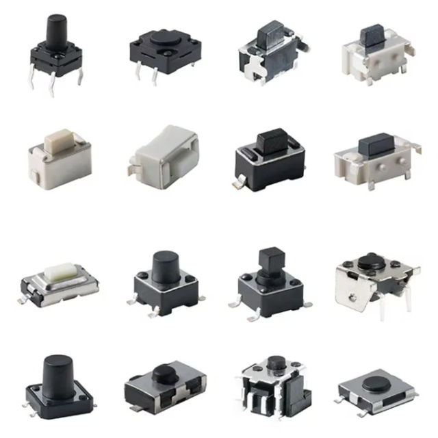 SMD DIP Tactile Micro Push Button Switch Mini On/Off Power Control Tact Switch with Brass & Stainless Steel Material for PCB SMT