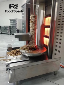 Machine à <span class=keywords><strong>kebab</strong></span> à gaz 4 brûleurs / Machine à doner / Machine à shawarma avec découpe automatique pour snacks - Product Image 2