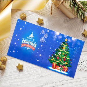 Solo <span class=keywords><strong>Navidad</strong></span> Santa Claus pingüino muñeco <span class=keywords><strong>de</strong></span> nieve árbol ciervo diamante pintura tarjetas <span class=keywords><strong>de</strong></span> felicitación para adultos vacaciones amigos familia - Product Image 6
