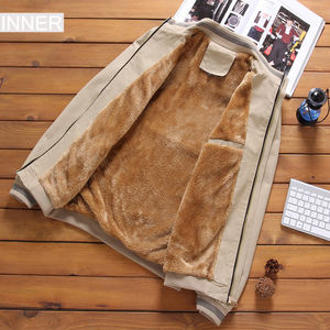 8230742时尚男装中国棉绒黑色轰炸机夹克冬季保暖男式修身加大码夹克外套 - Product Image 6