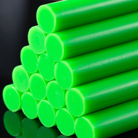 Vente chaude personnalisé coloré vert toutes les tailles colle à chaud bâton de silicone