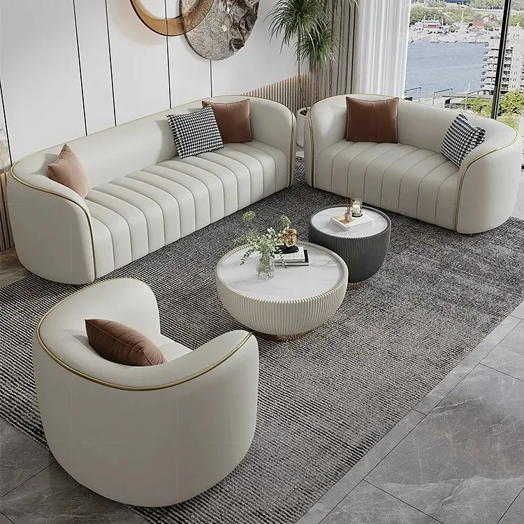 Foshan-muebles modernos de piel sintética para sala de estar, conjunto de sofás de 1, 2, 3 y 4 asientos, venta al por mayor