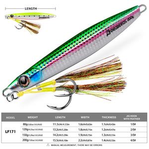 Señuelos de Pesca de Metal de Última Generación, con Anzuelo Resistente, 5 Colores, 80g 200g, de Largo Alcance, para Agua Salada y Dulce, para Pescar Zander y Atún Gigante - Product Image 3