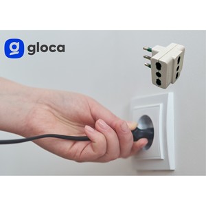 Adaptateur secteur Gloca, lot de 3, norme italienne, 10A, 250VAC, prise secteur, sortie AC, matériau PC blanc - Product Image 5