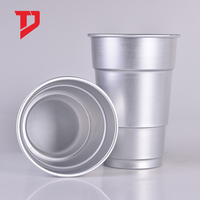 Mug en aluminium jetable personnalisé avec logo, pour fêtes en plein air, respectueux de l'environnement, réutilisable, 22 oz, tasse à boire en aluminium, tasse en métal recyclable pour la bière