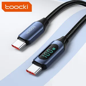 Toocki 12W/36W/66W/100W 3m דיגיטלי תצוגת usb אריזת כבל usb c כבל 3m עבור טלפון נייד משחק וידאו נגן