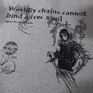 T-shirt à manches courtes de haute qualité 100% coton, imprimé cartoon sombre post-apocalyptique, streetwear, 230GSM, poids lourd - Product Image 6