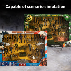 Ycheng cảnh sát quân đội quân sự Movie & TV chủ đề unisex nhựa Hành động Hình người lính Đồ chơi thiết lập với xe tăng con chó súng - Product Image 6