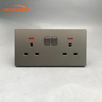 Interrupteur et prise classiques britanniques standard BS 1363, finition mate grise, durable, tactile, sensible au toucher, 4 voies, 3 voies, PC, maison, NFC, 20A/10A