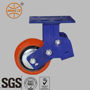 Mingze 8 polegadas PU Núcleo de Ferro Fundido Primavera Rodízio Rígido Rodas Heavy Duty Absorção de Choque para Mecânico Auto Equipamento <span class=keywords><strong>1</strong></span> Ano - Product Image 4