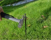 Petit marteau carré en acier au carbone avec manche en fibre TPR, outil multifonctionnel pour le camping en plein air et l'escalade