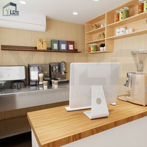 Maisons Préfabriquées Commerciales Modulaires Conteneur Portable Kiosque à Café Boutique avec Toit Auvents - Product Image 5