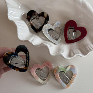 Nuevos Accesorios para el Cabello de Niñas Coreanas, Pasadores de Pelo de Acetato con Forma de Corazón, Decoración para el Cabello - Product Image 1