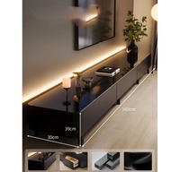 Meuble TV de luxe moderne de nouvelle conception en marbre avec éclairage LED pour salon, vente en gros