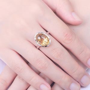 แหวนเงินแท้ 925 ชุบโรเดียม ประดับพลอยโทแพซและคิวบิกเซอร์โคเนีย คุณภาพสูงจากซันสตาร์แฟชั่น สำหรับงานแต่งงาน ได้รับการรับรองจาก CMA - Product Image 6