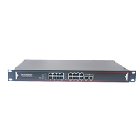 Switch Gigabit de 16 Puertos POE y 2 Puertos Gigabit Ethernet de 1000M, No Administrado, 48V 380W, Detección Inteligente